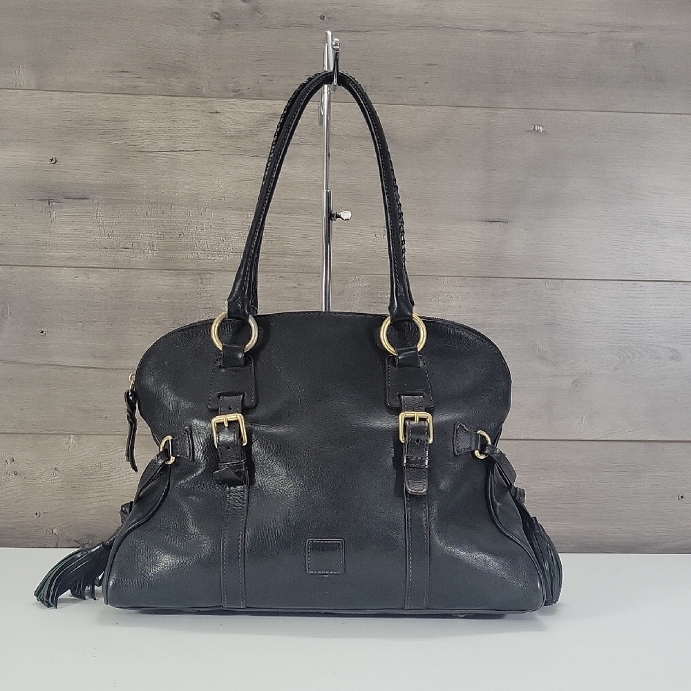 Dooney & Bourke Florentine Black Vachetta Leather Tote Handbag